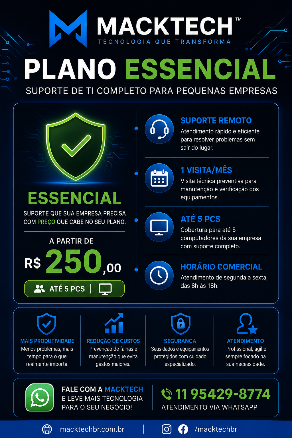 “Suporte de TI MackTech” “Manutenção de computadores São Paulo” “Rede corporativa empresarial”